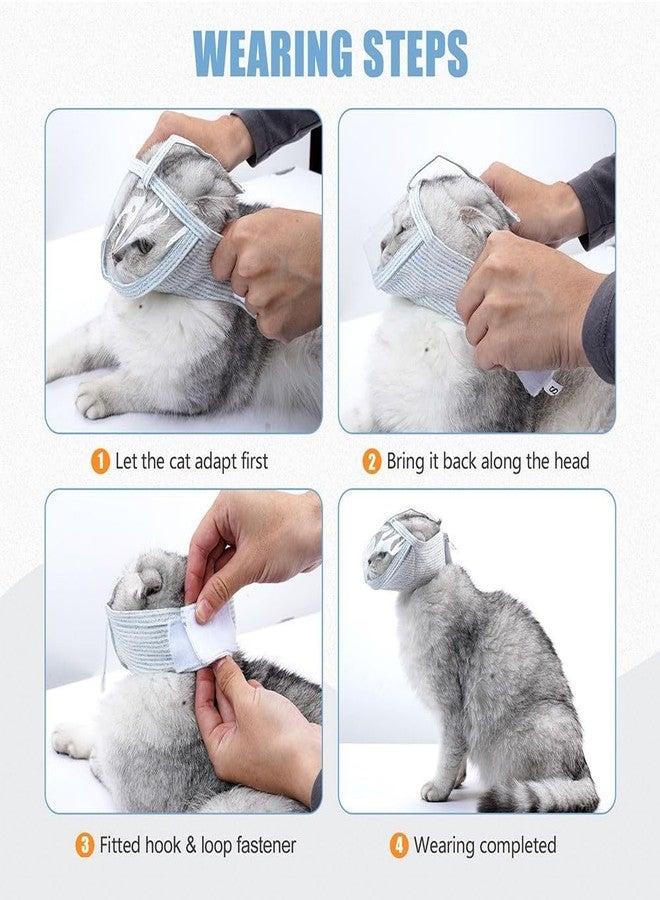 MiOYOOW Cat Muzzle, Breathable Cat Face Cover Transparent Anti Bite Face Protection for Nail Trimming Bathing - Image 4
